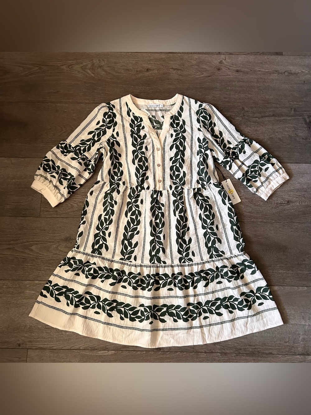NWT Cottagecore Casual Figueroa & Flower Bohemian Tiered Midi Dress Size Small